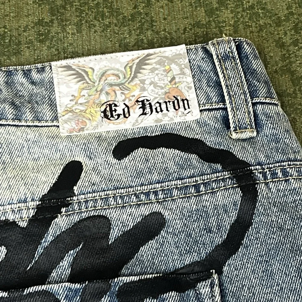 Ed Hardy Jeans Death Before Dishonor Distressed Slim Taper Denim MENS‎ SZ 40 NWT - Picture 11 of 14